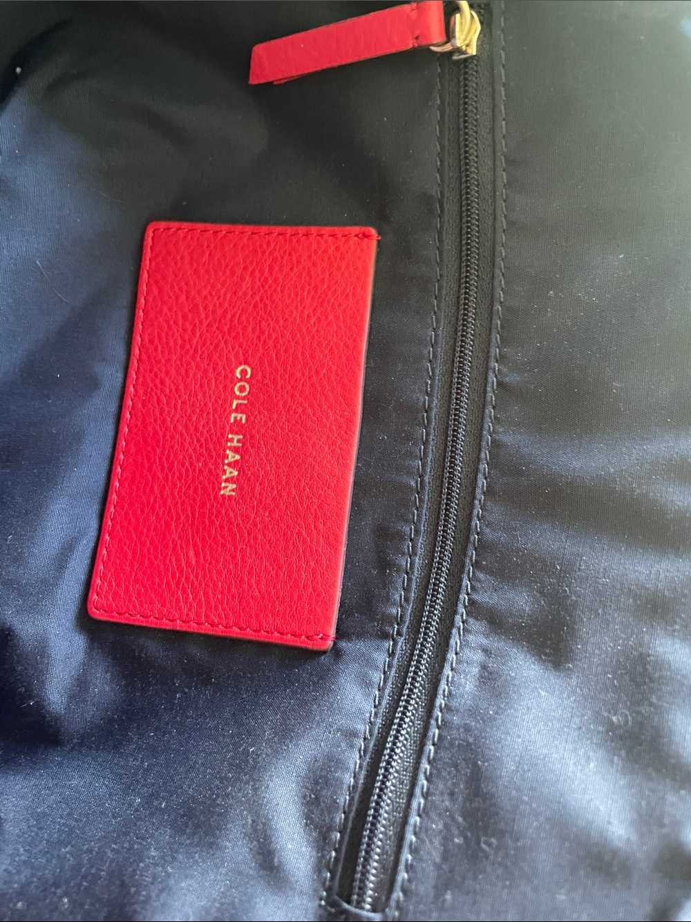 Cole Haan Quilted Dome Satchel in Red with Gold Hardware - Picture 3 of 4